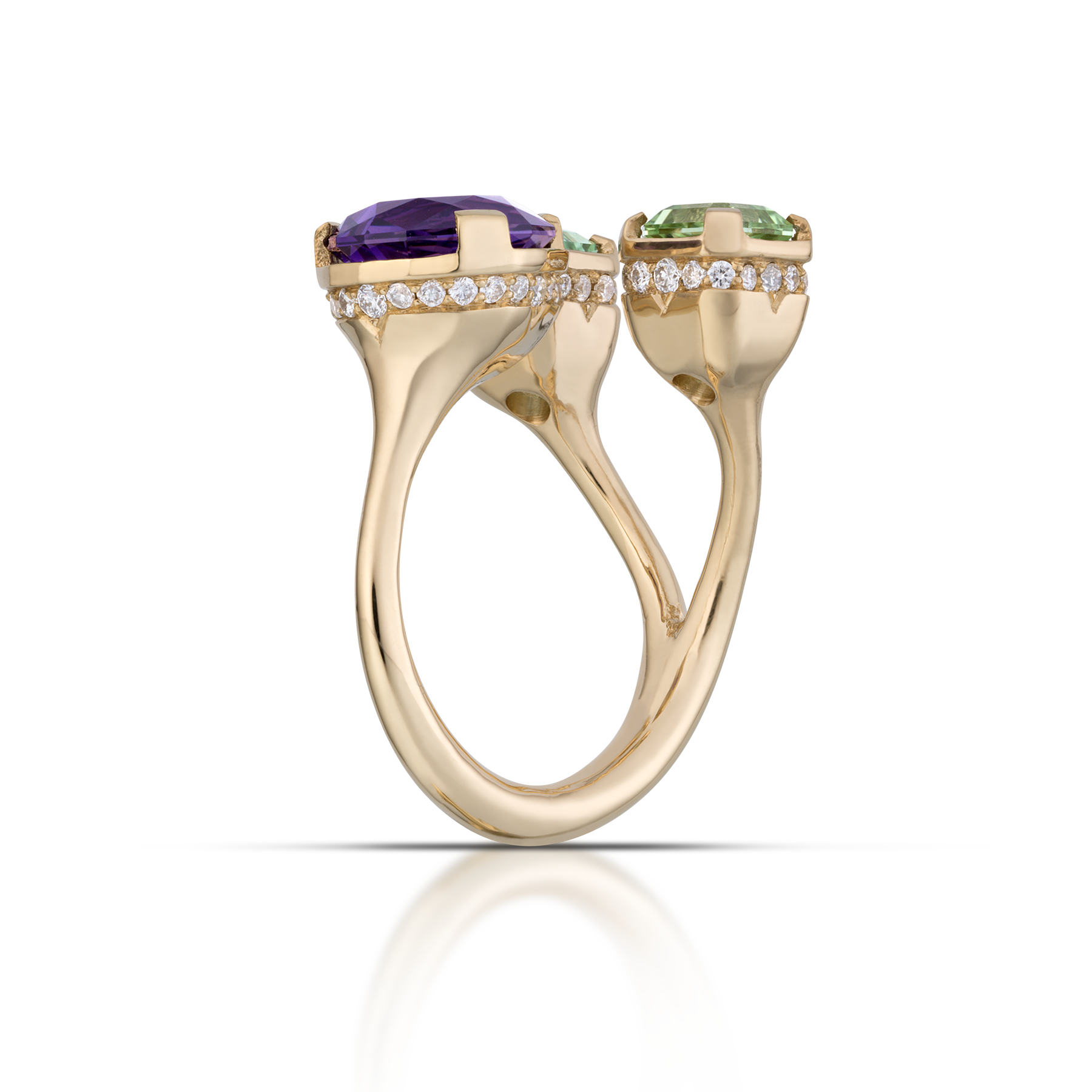 Equilibrio Ring / Amethyst  & Mint Tourmaline