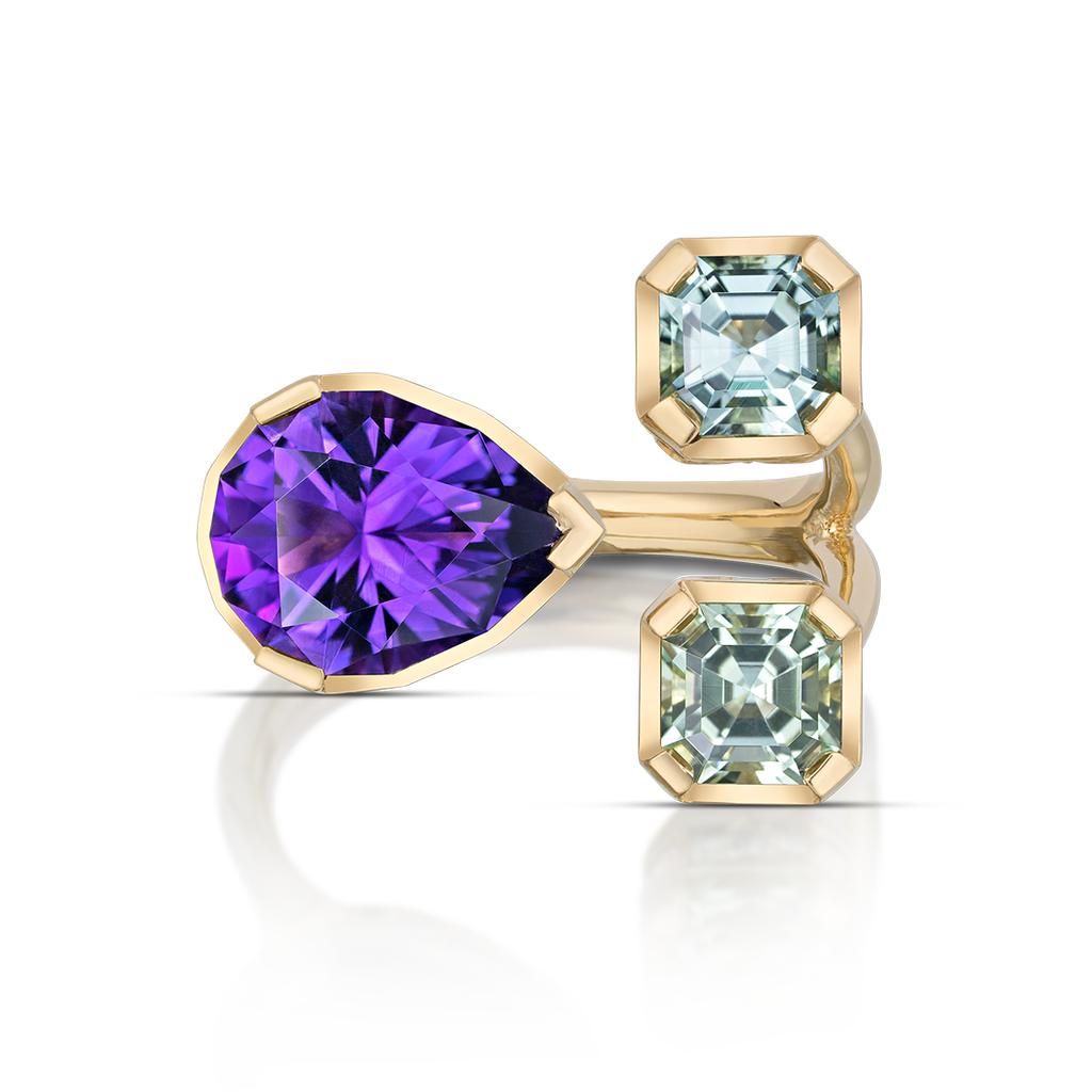 Equilibrio Ring / Amethyst  & Mint Tourmaline
