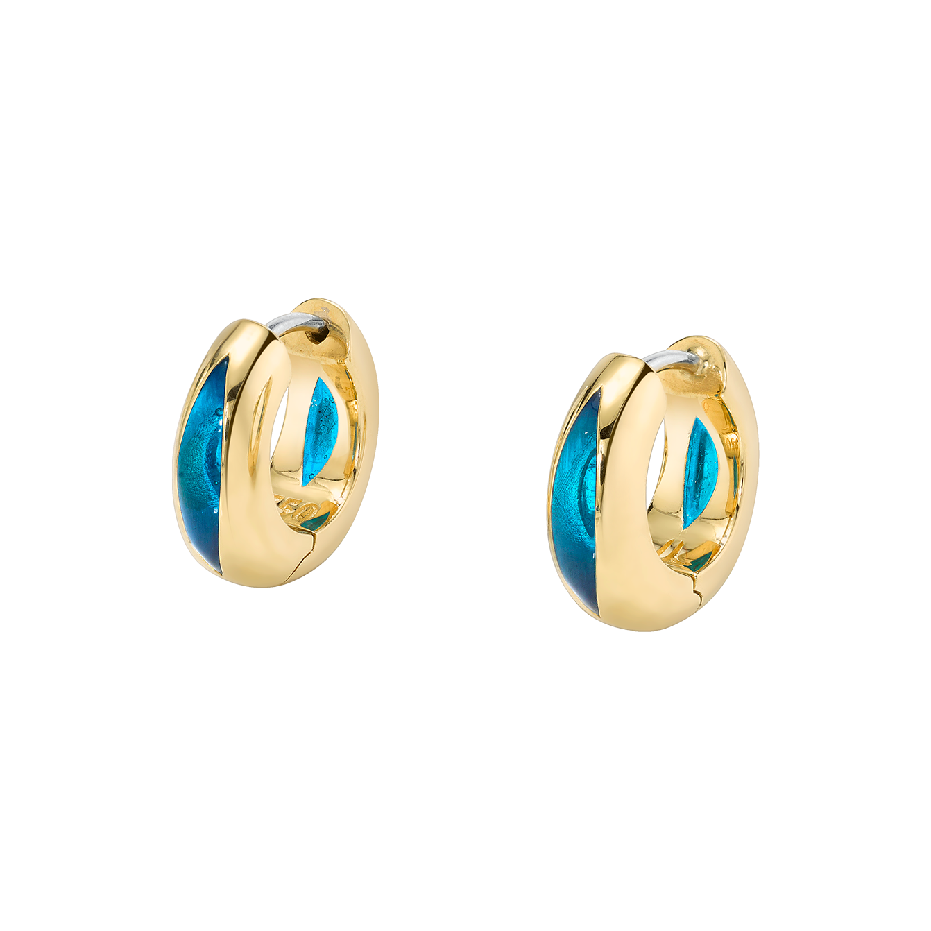 The Perfect Huggie Earring with Light Blue Enamel