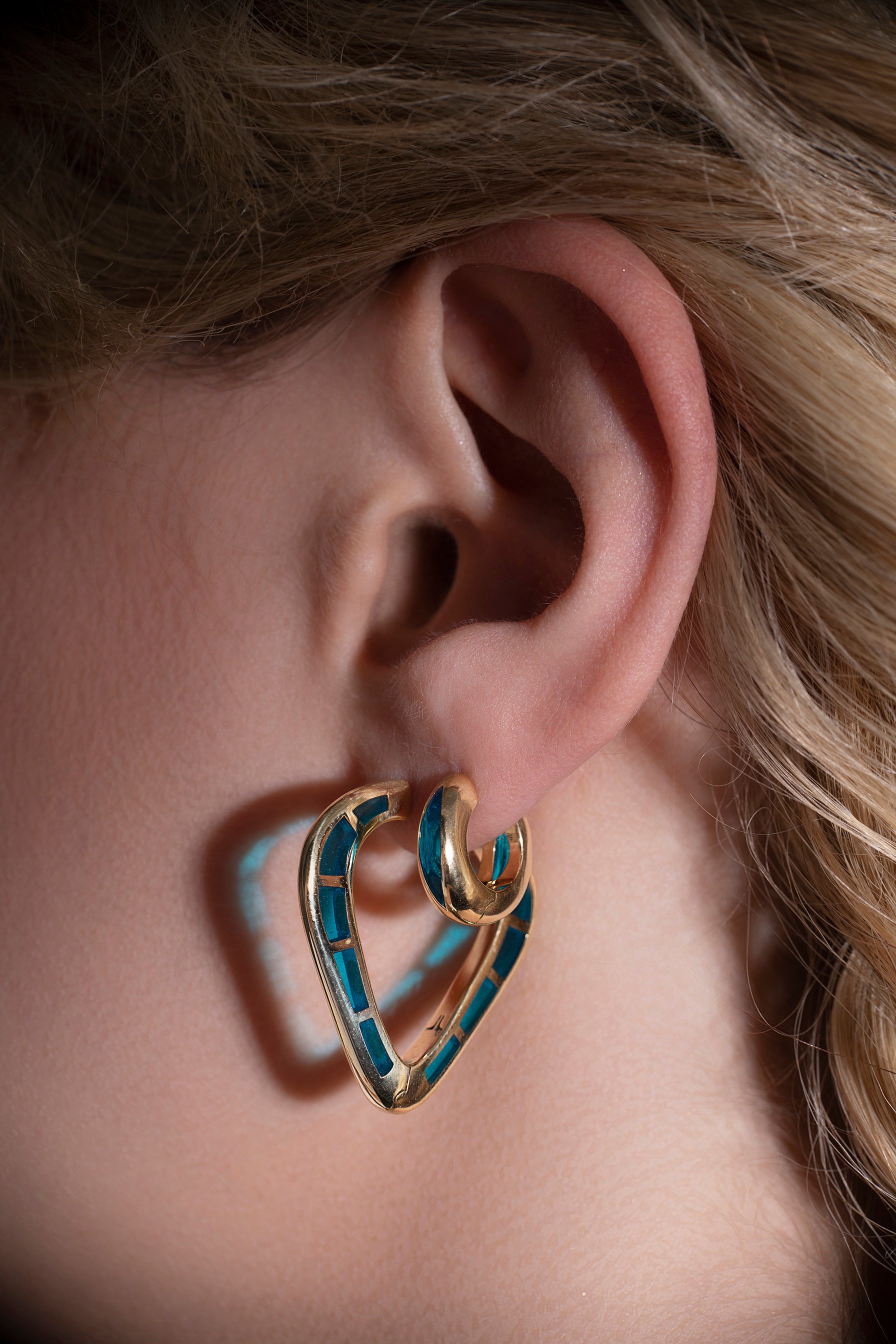 The Perfect Huggie Earring with Light Blue Enamel