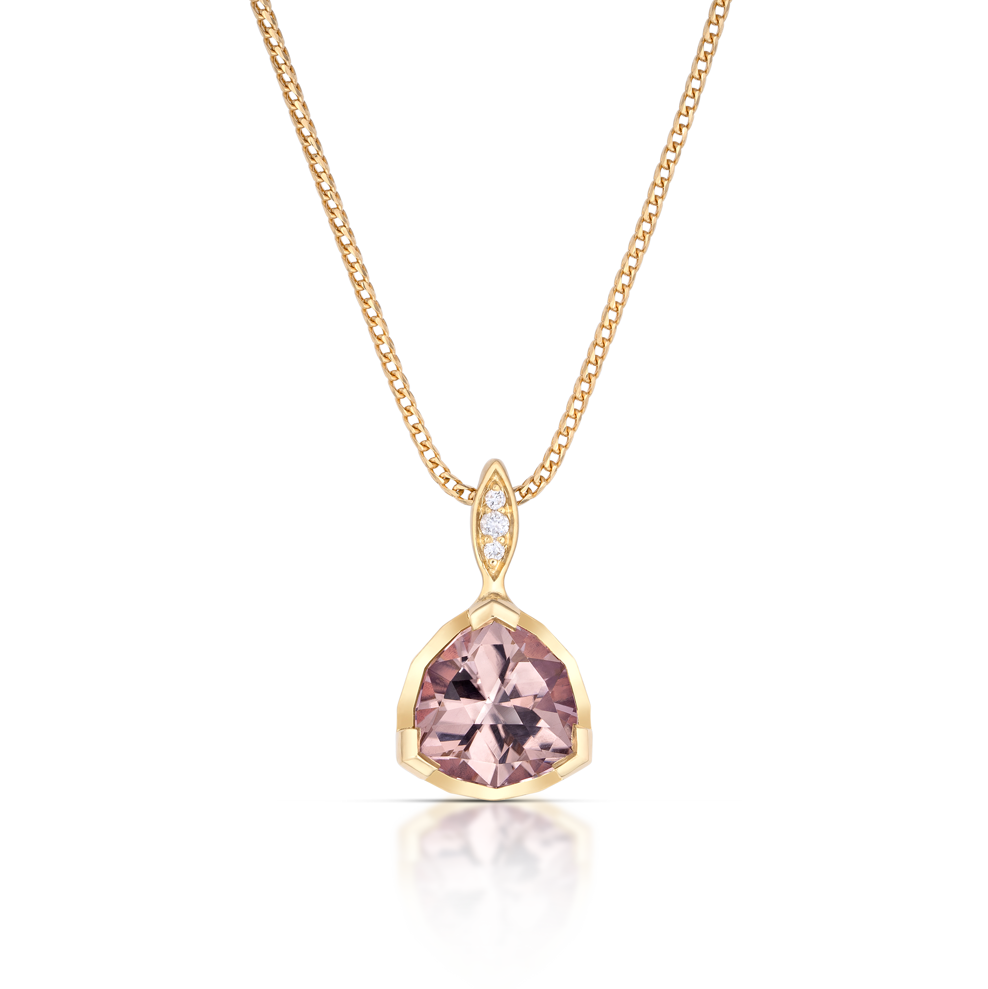 Pink Trillion / Precision cut pendant