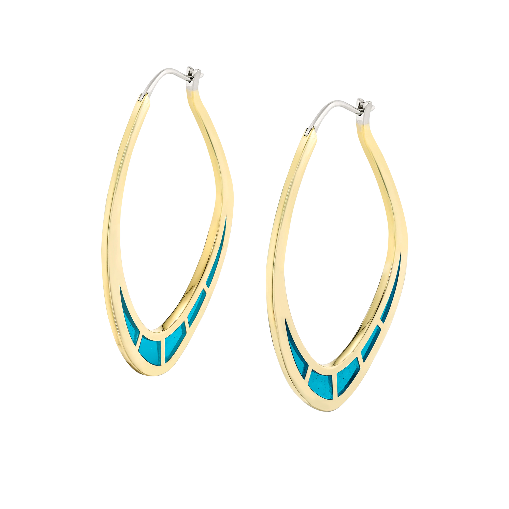 Cica Earrings with Light Blue Enamel