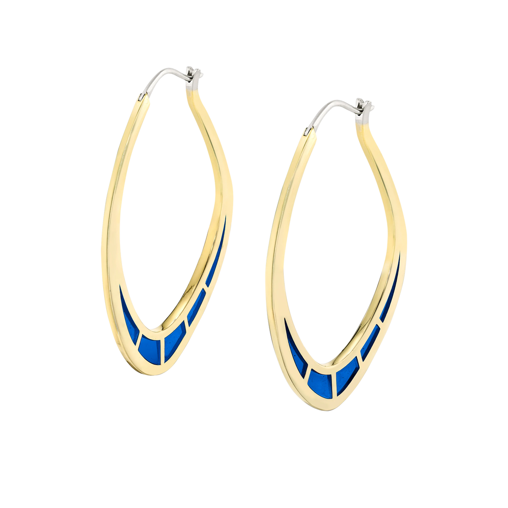 Cica Earrings with Blue Enamel
