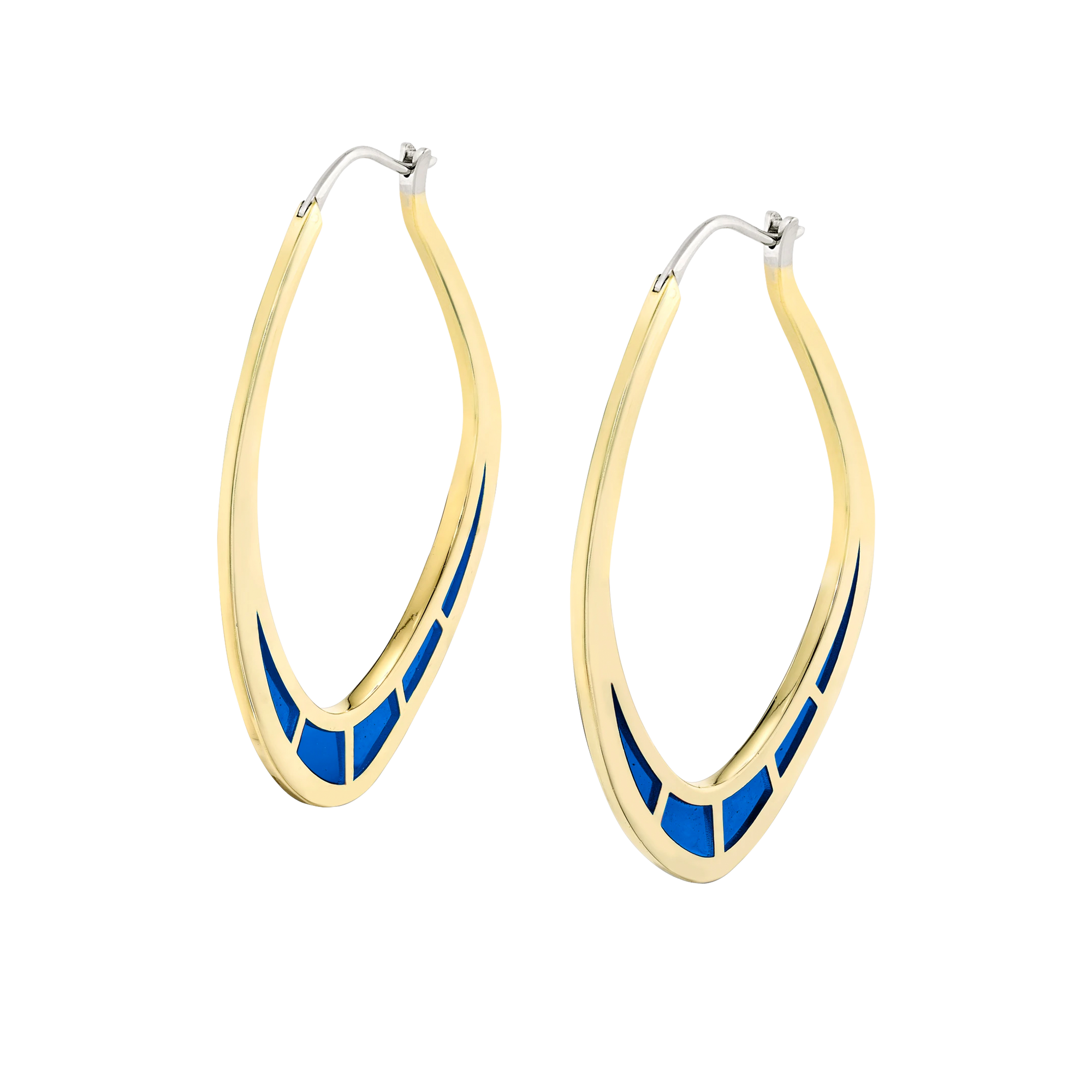 Cica Earrings with Blue Enamel