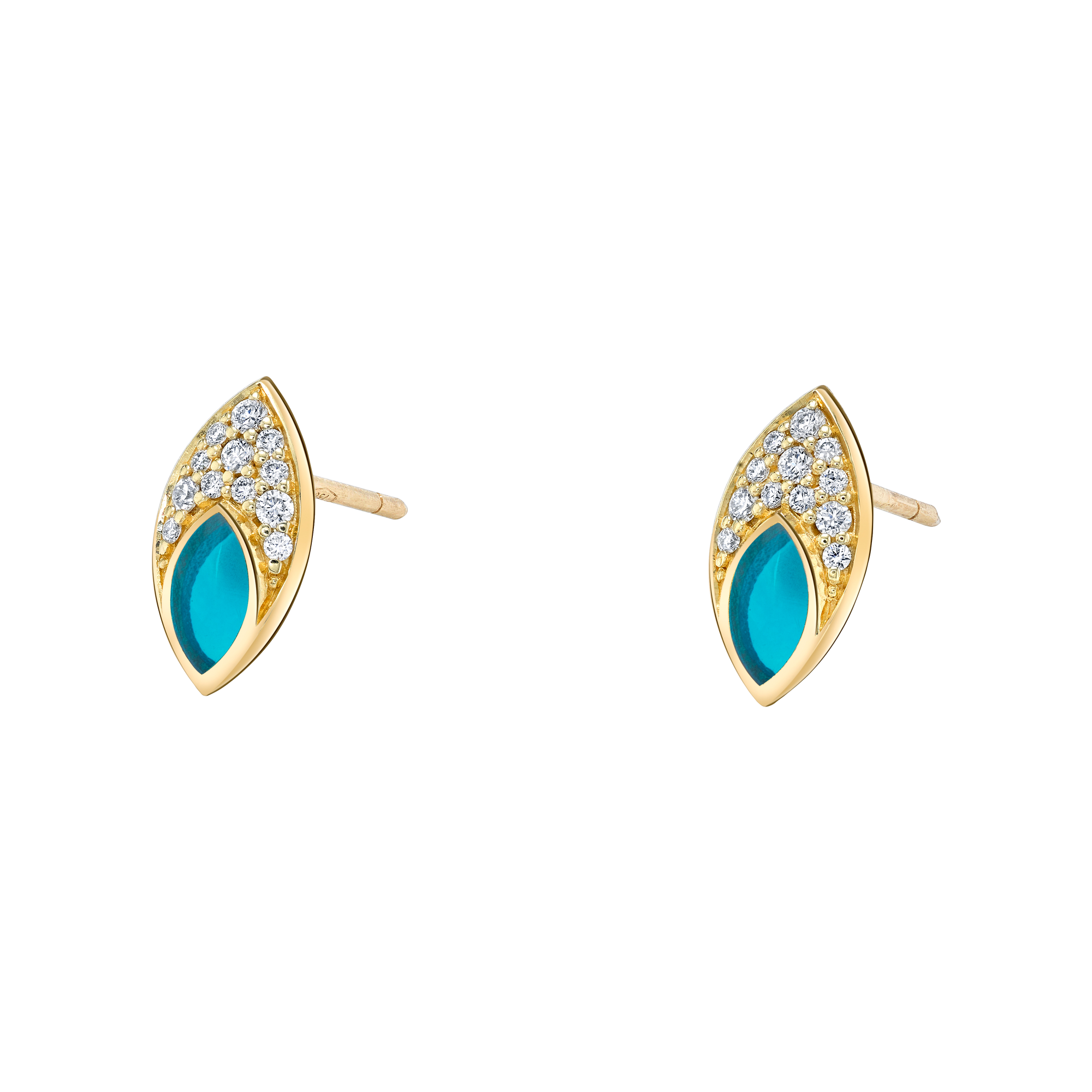 Marquise Earrings - Light Blue Enamel