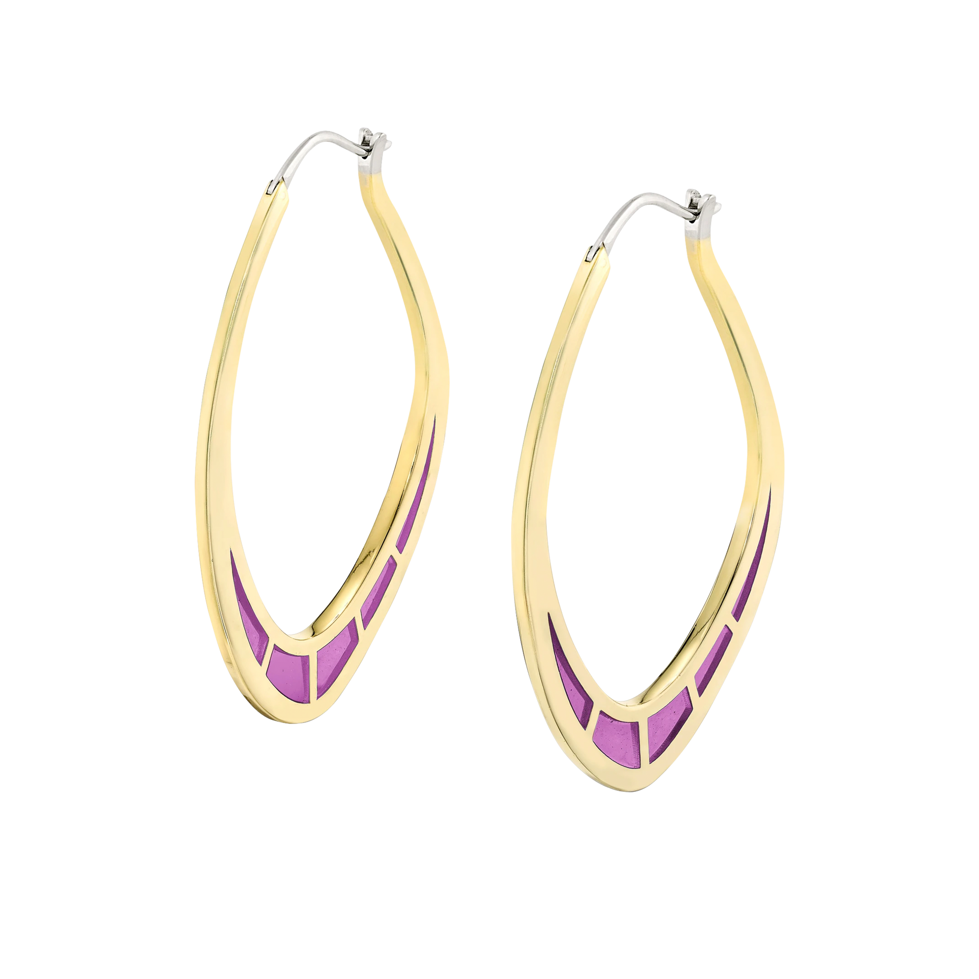 Cica Earrings with Purple Enamel