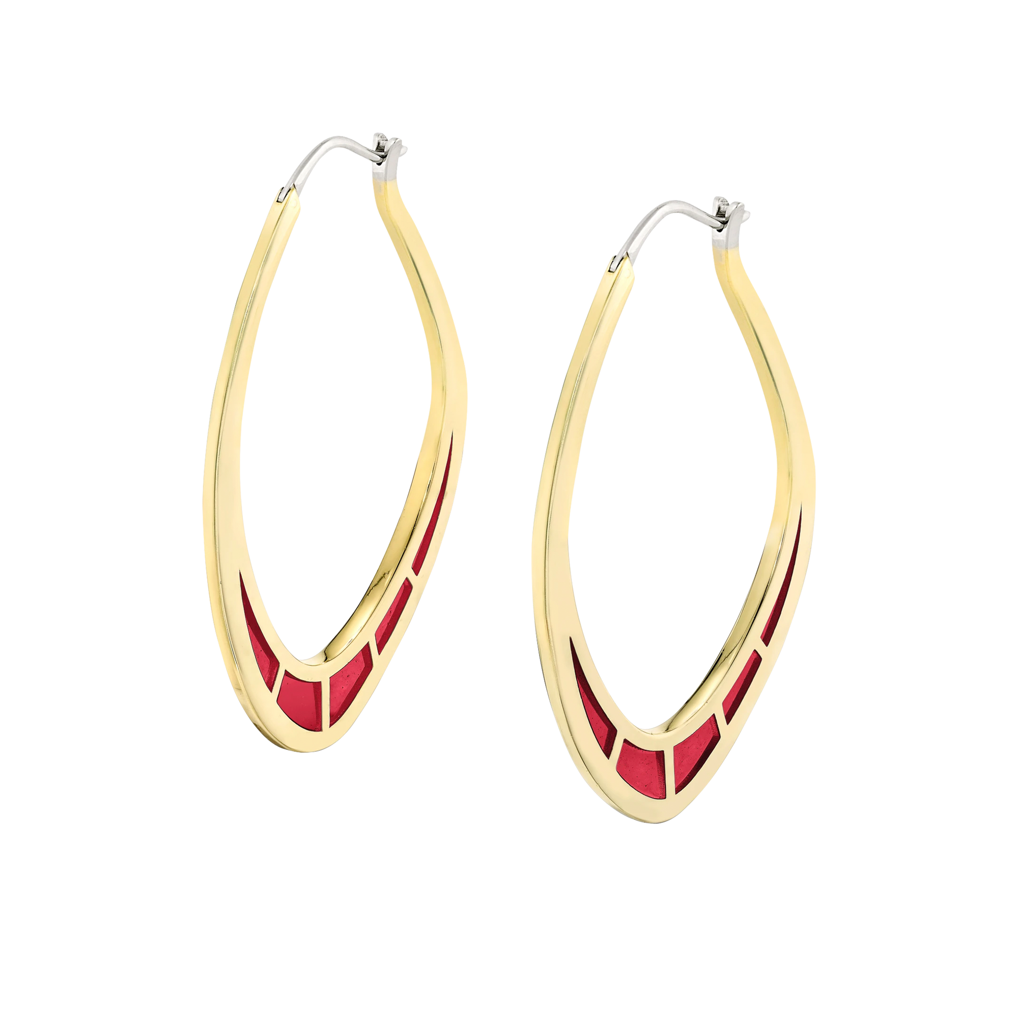 Cica Earrings with Red Enamel
