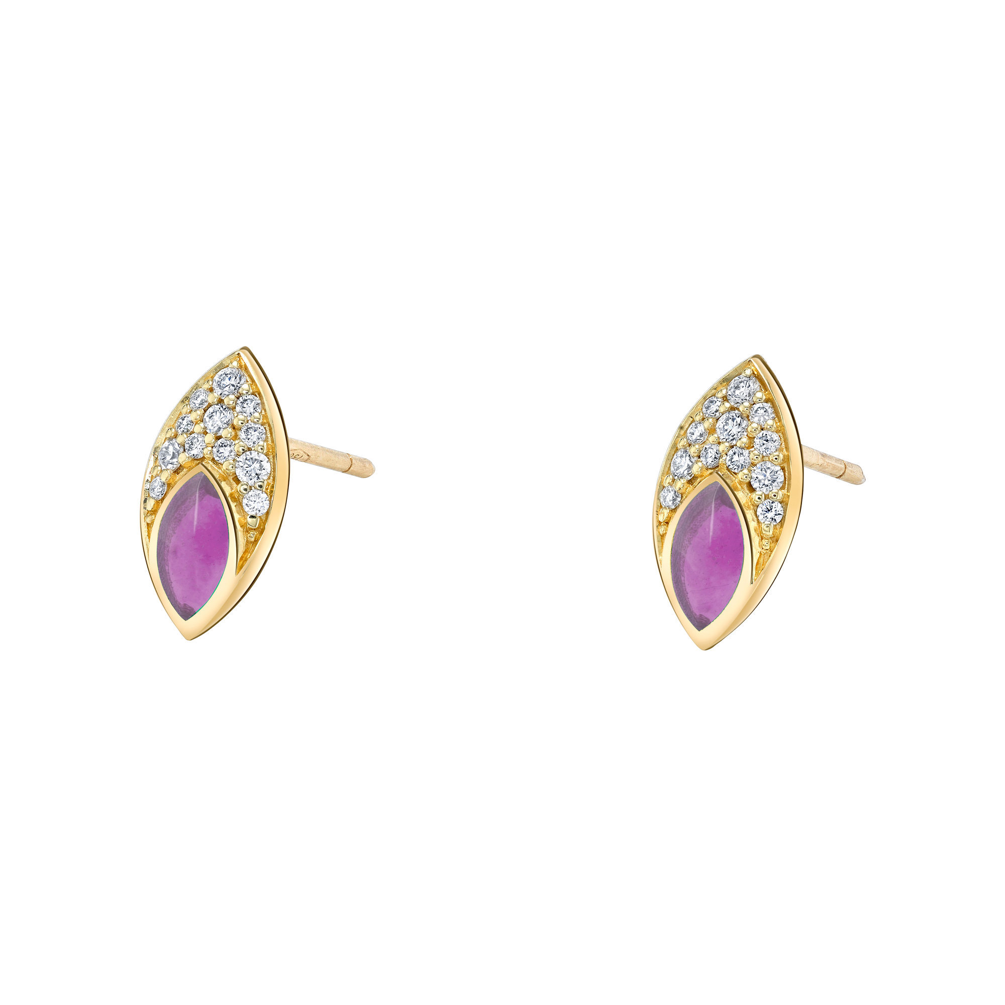 Marquise Earrings - Purple Enamel
