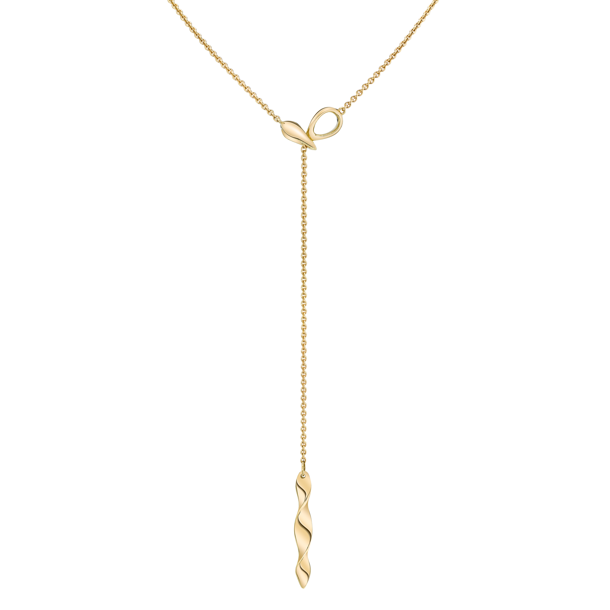 Lariat Italian Gold Necklace