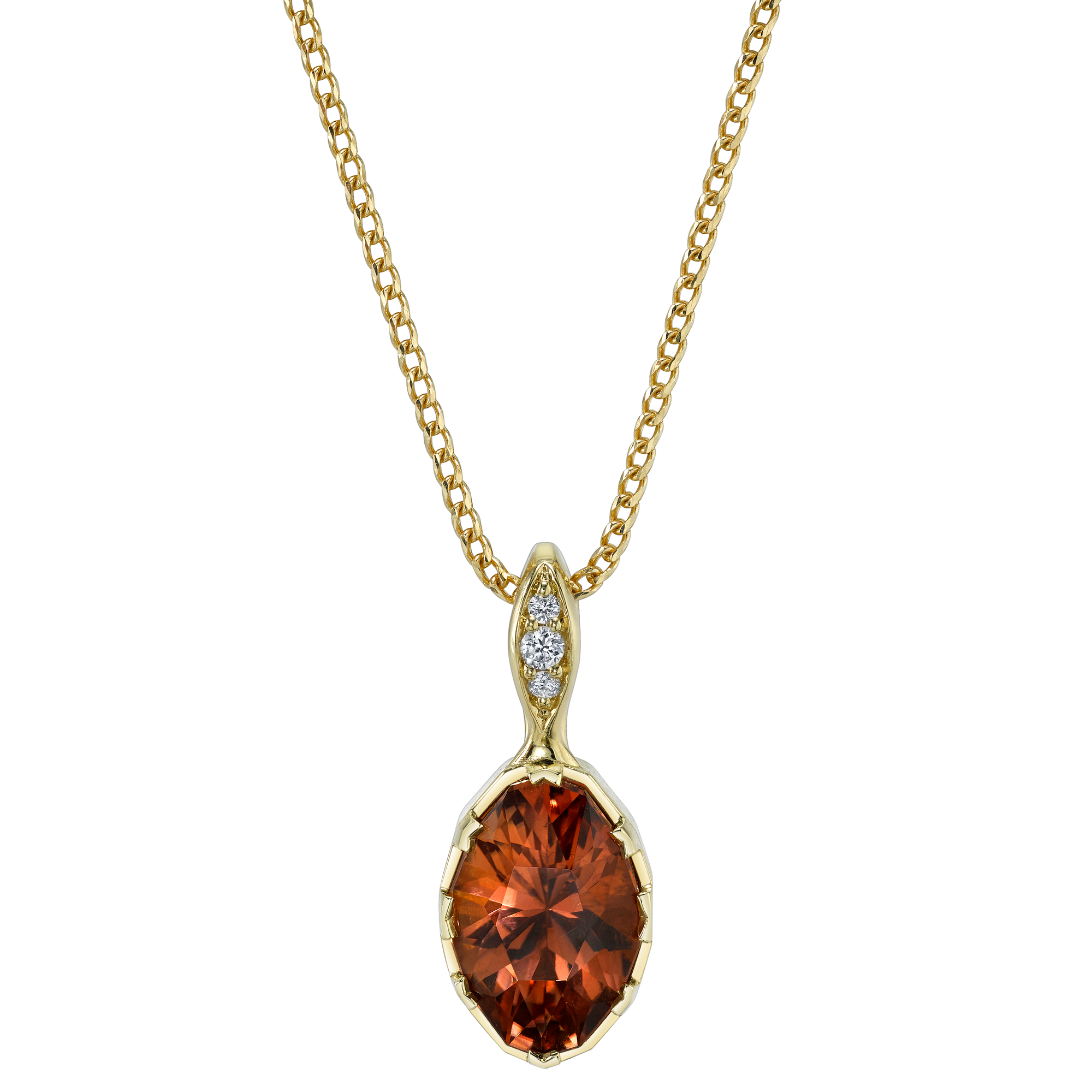 Genesis Necklace featuring a Tourmaline with Diamond Pave