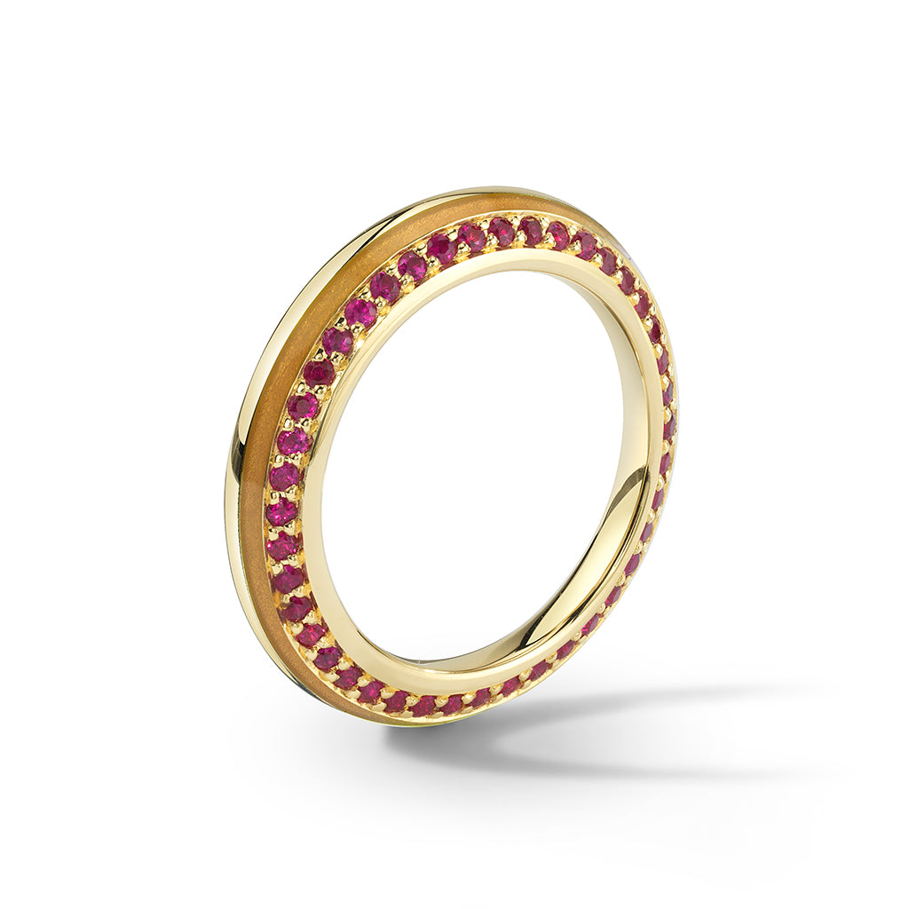 SIMA RING / RUBIES AND COGNAC