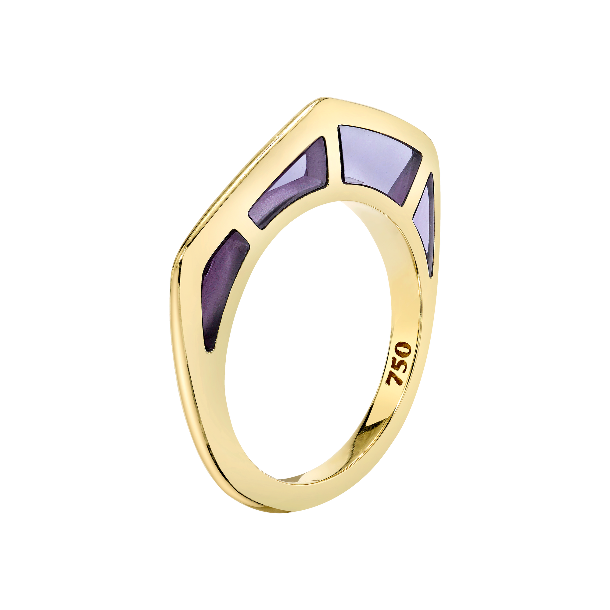 Cobra Ring with Amethyst Inlay