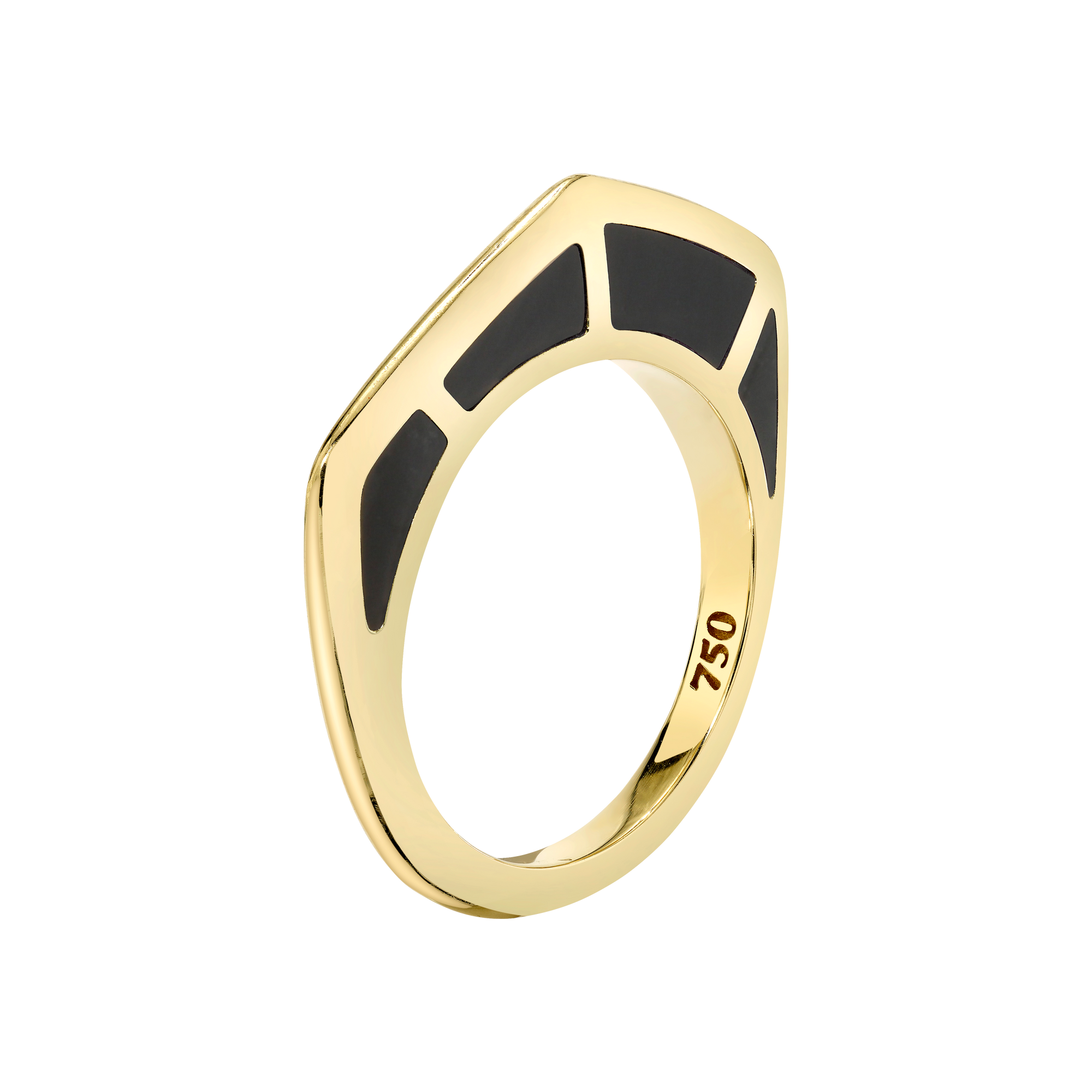 Cobra Ring with Black Jade Inlay